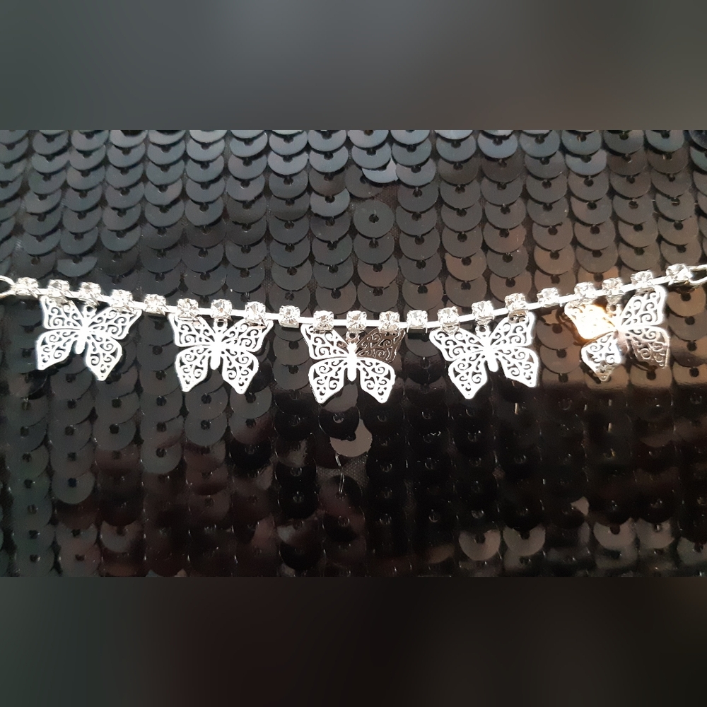 Anklet Silver Plated Butterfly New In Package Summer Fun Girls Weekend Or Brides